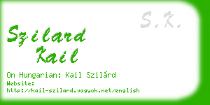 szilard kail business card